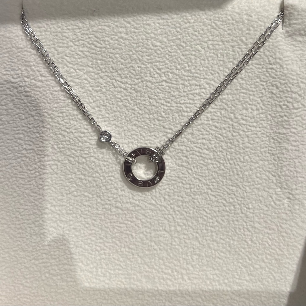 Authentic Cartier  2 diamonds 18k white gold bracelet. Comes with box only.